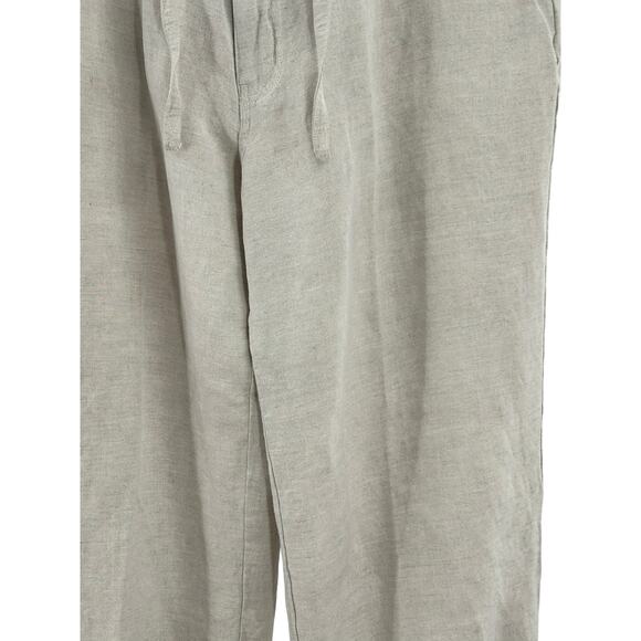 Cubavera Large Medium Linen Blend Pants Beige Drawstring Pull On Beach Summer - Picture 6 of 9